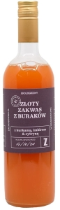 7561ZŁOTY ZAKWAS Z BURAKÓW Z KURKUMĄ, IMBIREM I CYTRYNĄ BEZGLUTENOWY BIO 700 ml - ZAKWASOWNIA-1