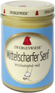 8488MUSZTARDA ŚREDNIO OSTRA BEZGLUTENOWA BIO 160 ml - ZWERGENWIESE-1