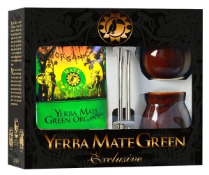 8555ZESTAW DLA DWOJGA YERBA MATE BIO 400 g, 2 x MATERO, 2 x BOMBILLA - ORGANIC MATE GREEN-1