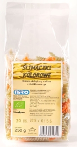 11509MAKARON (ORKISZOWY TRÓJKOLOROWY) ŚLIMACZKI BIO 250 g - NIRO-1