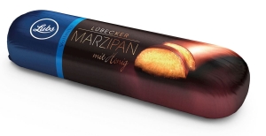 12593MARCEPAN Z LUBEKI W MLECZNEJ CZEKOLADZIE BIO 50 g - LUBS-1