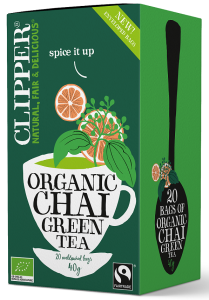 12701HERBATA ZIELONA CHAI Z CYNAMONEM I KARDAMONEM FAIR TRADE BIO 40 g (20 x 2 g) - CLIPPER-1