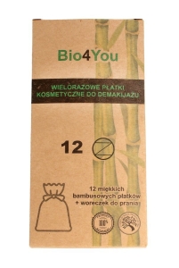 12835PŁATKI KOSMETYCZNE WIELORAZOWE BAMBUSOWE 12 szt + WORECZEK DO PRANIA - BIO4YOU-1