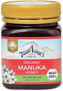 13651MIÓD MANUKA MGO 550+ BIO 250 g - TRANZALPINE-1