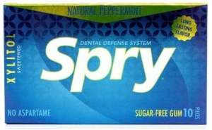 14011GUMA DO ŻUCIA Z KSYLITOLEM O SMAKU MIĘTY PIEPRZOWEJ BEZGLUTENOWA 10 SZTUK (12 g) - SPRY-1