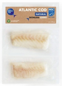 14379POLĘDWICA Z DORSZA ATLANTYCKIEGO BEZ SKÓRY MROŻONA (2 x 125 g) 250 g - BETTER FISH-1