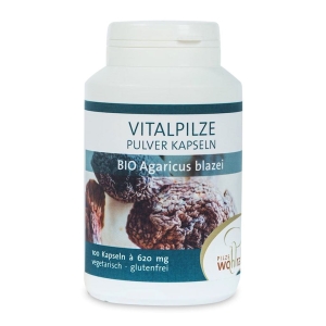 14435GRZYBY AGARICUS BLAZEI (PIECZARKA BRAZYLIJSKA) BIO 100 KAPSUŁEK (620 mg) - PILZE WOHLRAB-1