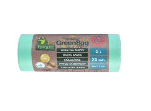 14946WORKI NA ODPADY BIO I ZMIESZANE (KOMPOSTOWALNE I BIODEGRADOWALNE) 6 L 25 szt - FROGGY (GREENBAG)-1