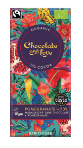 15320CZEKOLADA SZWAJCARSKA GORZKA Z GRANATEM FAIR TRADE BIO 80 g - CHOCOLATE AND LOVE-1