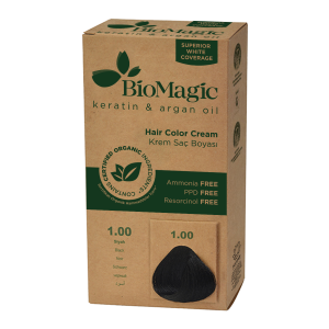 15560FARBA DO WŁOSÓW CZARNA (1.00) 250 g - BIOMAGIC-1