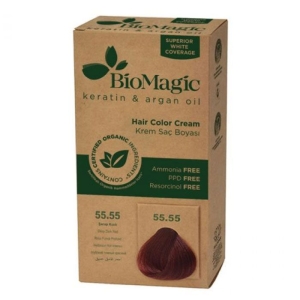 15580FARBA DO WŁOSÓW GŁĘBOKA CIEMNA CZERWIEŃ (55.55) 250 g - BIOMAGIC-1