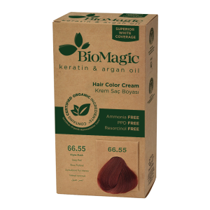 15581FARBA DO WŁOSÓW GŁĘBOKA CZERWIEŃ (66.55) 250 g - BIOMAGIC-1
