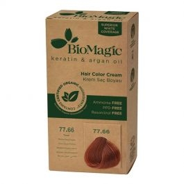 15583FARBA DO WŁOSÓW ŚREDNIO CIEMNA MIEDŹ (77.66) 250 g - BIOMAGIC-1