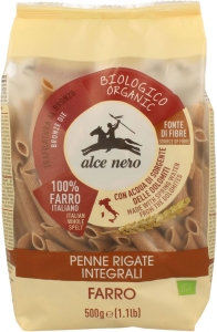 8822MAKARON (Z PŁASKURKI RAZOWY) PENNE BIO 500 g - ALCE NERO-1