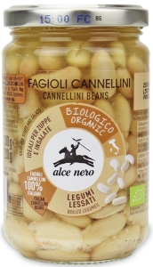 16014FASOLA CANNELLINI W ZALEWIE BIO 300 g (220 g) (SŁOIK) - ALCE NERO-1