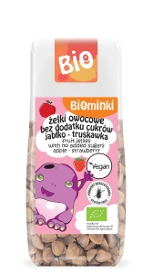 16056ŻELKI OWOCOWE BEZ DODATKU CUKRÓW JABŁKO - TRUSKAWKA BEZGLUTENOWE BIO 75 g - BIOMINKI-1