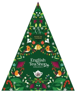 18634KALENDARZ ADWENTOWY (HERBATY I HERBATKI) BIO PIRAMIDKI (GREEN TRANGULAR – 13 SMAKÓW) (25 x 2 g) 50 g (PRODUKT SEZONOWY) - ENGLISH TEA SHOP ORGANIC-1