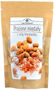 18785MIGDAŁY PRAŻONE Z SOLĄ KŁODAWSKĄ BEZGLUTENOWE 100 g - PIĘĆ PRZEMIAN-1