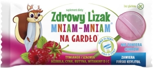 18799LIZAK O SMAKU MALINOWYM NA GARDŁO BEZGLUTENOWY 6 g - STARPHARMA-1
