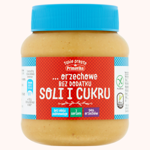 18817PASTA Z PRAŻONYCH ORZESZKÓW ZIEMNYCH BEZ DODATKU SOLI I CUKRU BEZGLUTENOWA 350 g - PRIMAVIKA-1