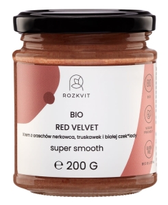 18832KREM ORZECHOWO - KOKOSOWY Z TRUSKAWKAMI (RED VELVET) BEZGLUTENOWY BIO 200 g - ROZKVIT-1