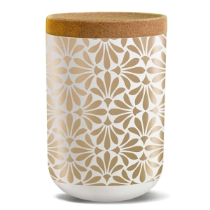 19504POJEMNIK Z TWORZYWA PLA Z KORKOWĄ POKRYWKĄ GOLDEN TILES 1000 ml - CHIC-MIC-1
