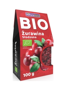 20413ŻURAWINA SŁODZONA CUKREM TRZCINOWYM BIO 100 g - NATURAVENA-1