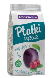 20443PŁATKI RYŻOWE Z ŻURAWINĄ I ŚLIWKĄ 250 g - NATURAVENA-1