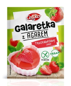 20666GALARETKA AGAR O SMAKU TRUSKAWKOWYM BEZGLUTENOWA 45 g - CELIKO-1