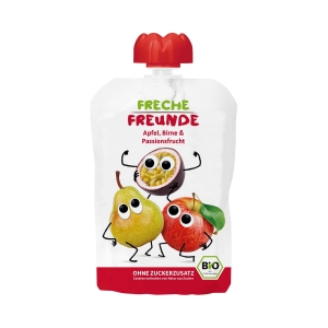 20930MUS JABŁKO - GRUSZKA - MARAKUJA BEZ DODATKU CUKRÓW BEZGLUTENOWY OD 6 MIESIĄCA BIO 100 g - FRECHE FREUNDE-1