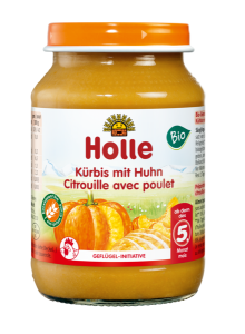 20981OBIADEK DYNIA Z KURCZAKIEM BEZ DODATKU CUKRÓW BEZGLUTENOWY OD 5 MIESIĄCA BIO 190 g (SŁOIK) - HOLLE-1