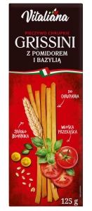 21524PALUSZKI GRISSINI Z POMIDORAMI I BAZYLIĄ 125 g - VITALIANA-1
