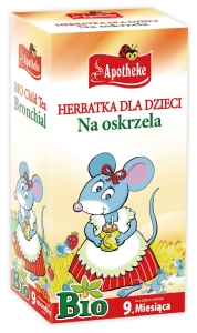 22413HERBATKA DLA DZIECI - NA OSKRZELA PO 9 MIESIĄCU BIO (20 x 1,5 g) 30 g - APOTHEKE-1