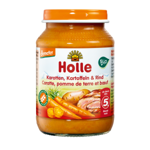 23781OBIADEK MARCHEW - ZIEMNIAK - WOŁOWINA BEZ DODATKU CUKRÓW BEZGLUTENOWY OD 5 MIESIĄCA DEMETER BIO 190 g (SŁOIK) - HOLLE-1
