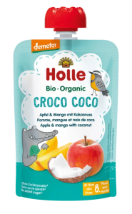 24462MUS W TUBCE KOKOSOWY KROKODYL (JABŁKO - MANGO - KOKOS) BEZ DODATKU CUKRÓW OD 8 MIESIĄCA DEMETER BIO 100 g - HOLLE-1