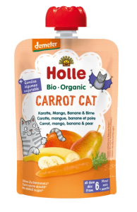 24463MUS W TUBCE MARCHEWKOWY KOT (MARCHEW - MANGO - BANAN - GRUSZKA) BEZ DODATKU CUKRÓW OD 6 MIESIĄCA DEMETER BIO 100 g - HOLLE-1