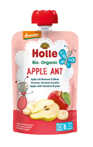 24467MUS W TUBCE JABŁKOWA MRÓWKA (JABŁKO - BANAN - GRUSZKA) BEZ DODATKU CUKRÓW OD 6 MIESIĄCA DEMETER BIO 100 g - HOLLE-1