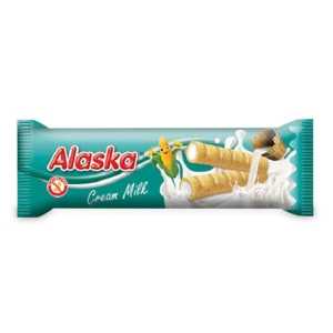 29416RURKI KUKURYDZIANE NADZIEWANE KREMEM MLECZNYM BEZGLUTENOWE 18 g - ALASKA-1
