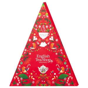 31988KALENDARZ ADWENTOWY (HERBATY I HERBATKI) BIO PIRAMIDKI (RED TRANGULAR – 13 SMAKÓW) (25 x 2 g) 50 g - ENGLISH TEA SHOP ORGANIC (PRODUKT SEZONOWY)-1