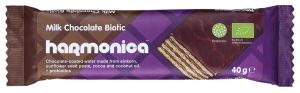 34452WAFELEK Z SAMOPSZY Z KREMEM MLECZNO - KAKAOWYM W POLEWIE Z MLECZNEJ CZEKOLADY Z PROBIOTYKAMI BIO 40 g - HARMONICA-1