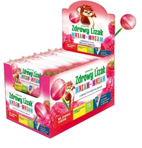 34750LIZAK KULKA O SMAKU MALINOWYM Z WITAMINĄ D I C BEZGLUTENOWY 6 g - MNIAM MNIAM STARPHARMA-2