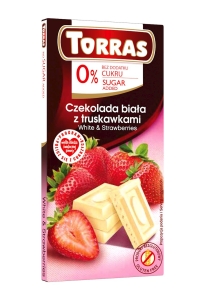34874CZEKOLADA BIAŁA Z TRUSKAWKAMI BEZ DODATKU CUKRU BEZGLUTENOWA 75 g - TORRAS-1