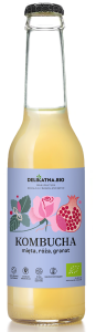 35057KOMBUCHA Z MIĘTĄ, RÓŻĄ I GRANATEM BIO 270 ml - DELIKATNA (ZAKWASOWNIA)-1