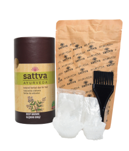35326HENNA GŁĘBOKI BRĄZ ECO 150 g - SATTVA (AYURVEDA)-1