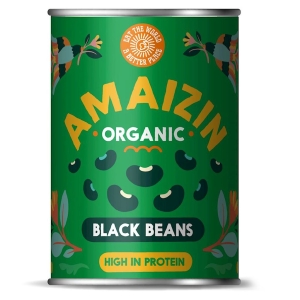 4493FASOLA CZARNA W ZALEWIE BEZGLUTENOWA BIO 400 g (240 g) (PUSZKA) - AMAIZIN-1