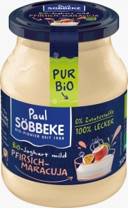 36064JOGURT KREMOWY BRZOSKWINIA - MARAKUJA (3,8 % TŁUSZCZU W MLEKU) BIO 500 g (SŁOIK) - SOBBEKE-1