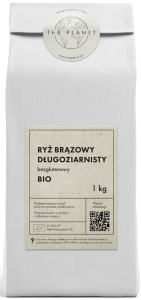 36869RYŻ BRĄZOWY DŁUGOZIARNISTY BEZGLUTENOWY BIO 1 kg - THE PLANET-1