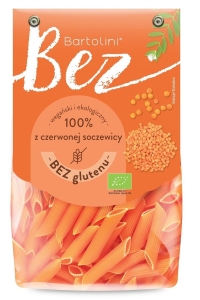 37150MAKARON PROTEINOWY (Z SOCZEWICY CZERWONEJ) PENNE BEZGLUTENOWY BIO 250 g - BARTOLINI-1