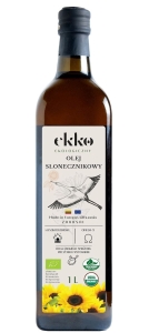 37293OLEJ SŁONECZNIKOWY DO GOTOWANIA I SMAŻENIA TŁOCZONY NA ZIMNO BIO 1 L (SZKŁO) - EKKO-1