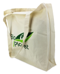 38379TORBA NA ZAKUPY Z DNEM I BOKAMI (BAWEŁNIANA) Z LOGO BIO PLANET-1